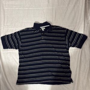 Men's Navy Striped Polo Shirt